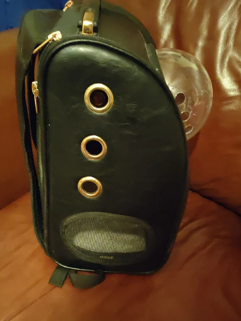Black Portable Pet Carrier Backpack with Bubble Window
